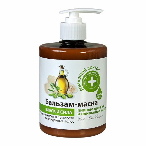 Domowy Doktor - Balsam-maska do włosów - Drożdże piwne i oliwa z oliwek - 500ml