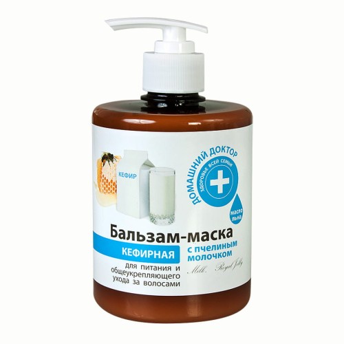 Domowy Doktor - Balsam-maska do włosów - Kefir i Mleczko Pszczele - 500ml