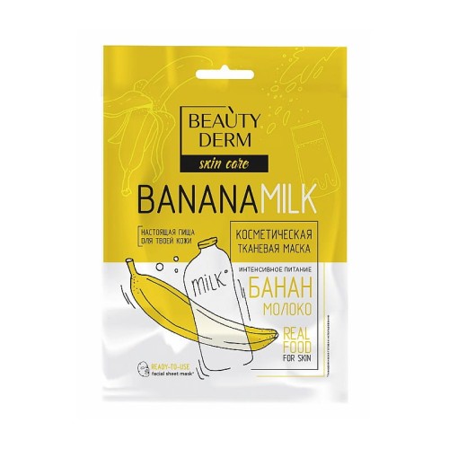 BEAUTYDERM - Maska do twarzy na tkaninie - Banan i mleko - 25ml