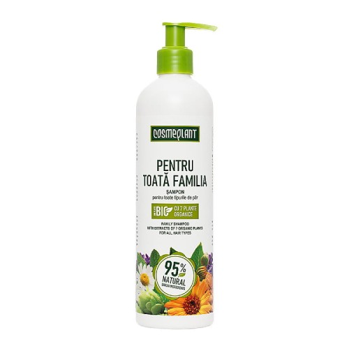 COSMEPLANT - Familijny szampon do włosów - 7 organicznych roślin - 400ml