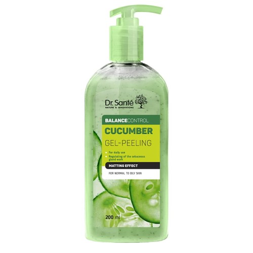 Dr Sante - Żel-peeling do twarzy - Efekt matujący - Ogórek - 200ml