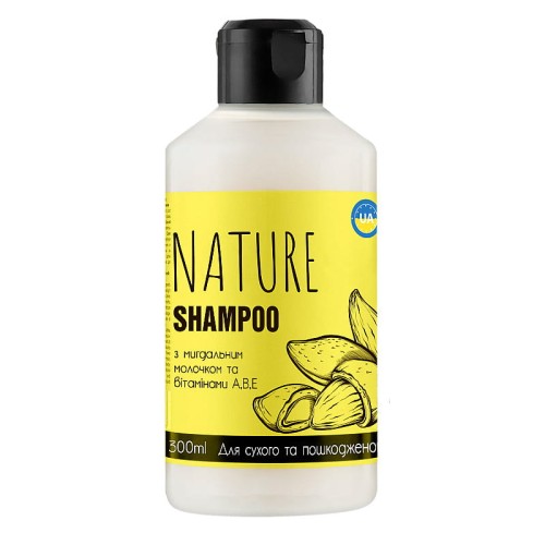 IOTON Cosmetics - NATURE - Szampon z mleczkiem migdałowym oraz witaminami A, B, E - 300ml