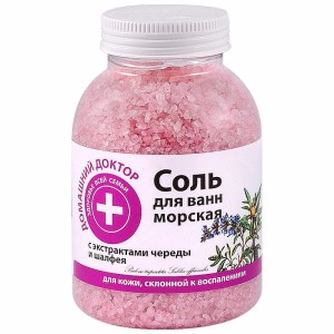 Domowy Doktor - Sól morska do kąpieli z ekstraktami szałwii i skrzypu - 1000g