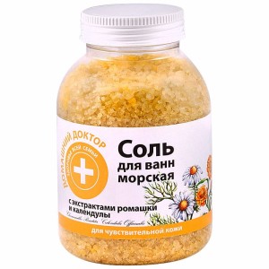 Domowy Doktor - Sól morska do kąpieli z ekstraktami rumianku i nagietka - 1000g