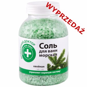 * Domowy Doktor - Sól morska do kąpieli wzbogacona ekstraktem i olejkiem eterycznym z igieł jodły pospolitej - 1000g
