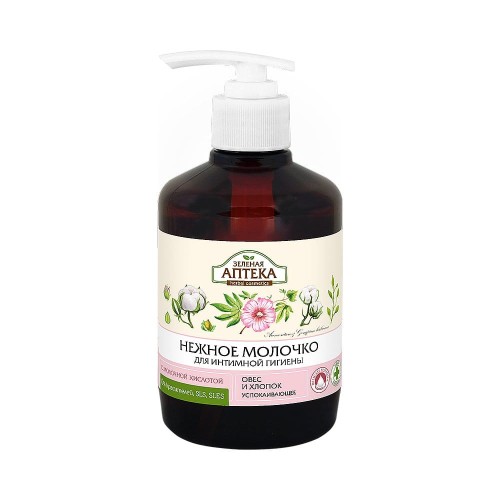 Zielona Apteka - Mleczko do higieny intymnej - Łagodzące - Owies i Bawełna - 370ml