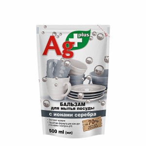 Ag plus - Balsam do mycia naczyń - z jonami srebra - Zapas - 500ml